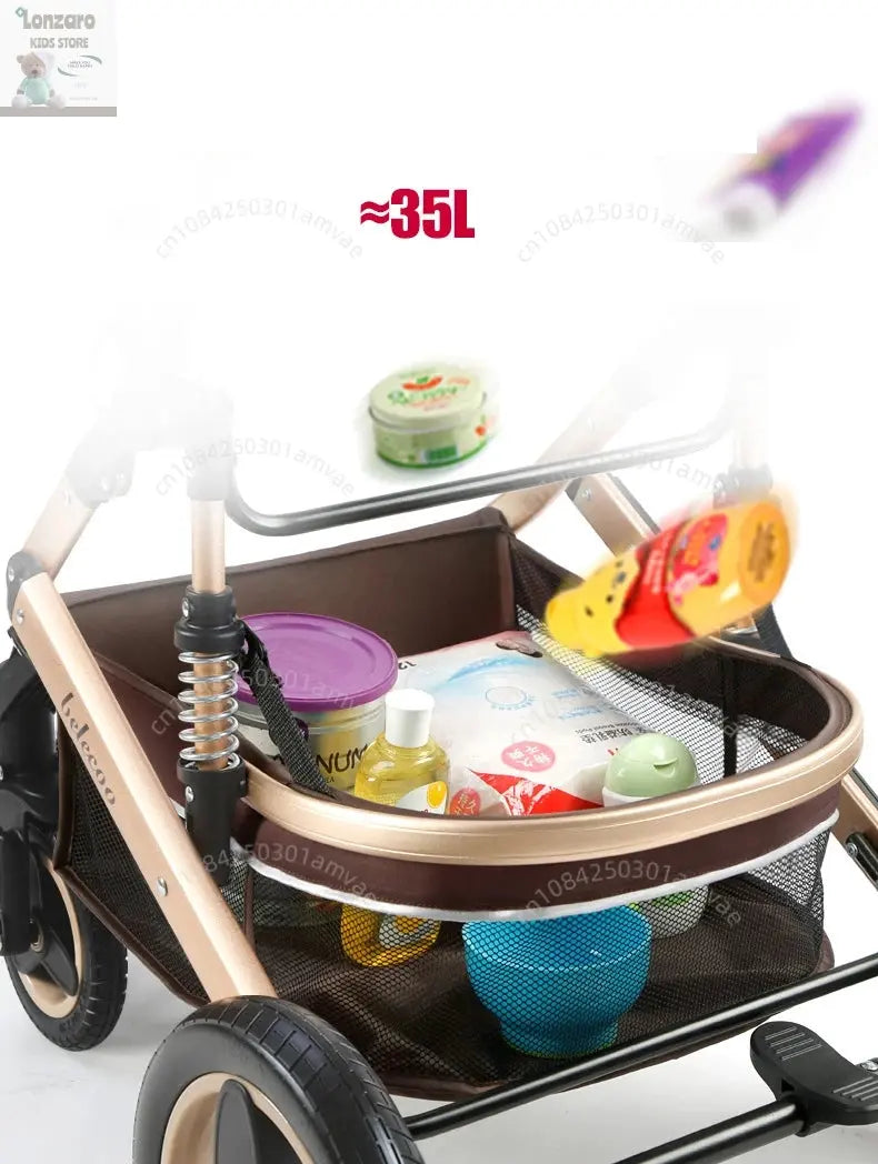 3-in-1 Kinderwagen met Hoge Rugleuning Lonzaro Kids