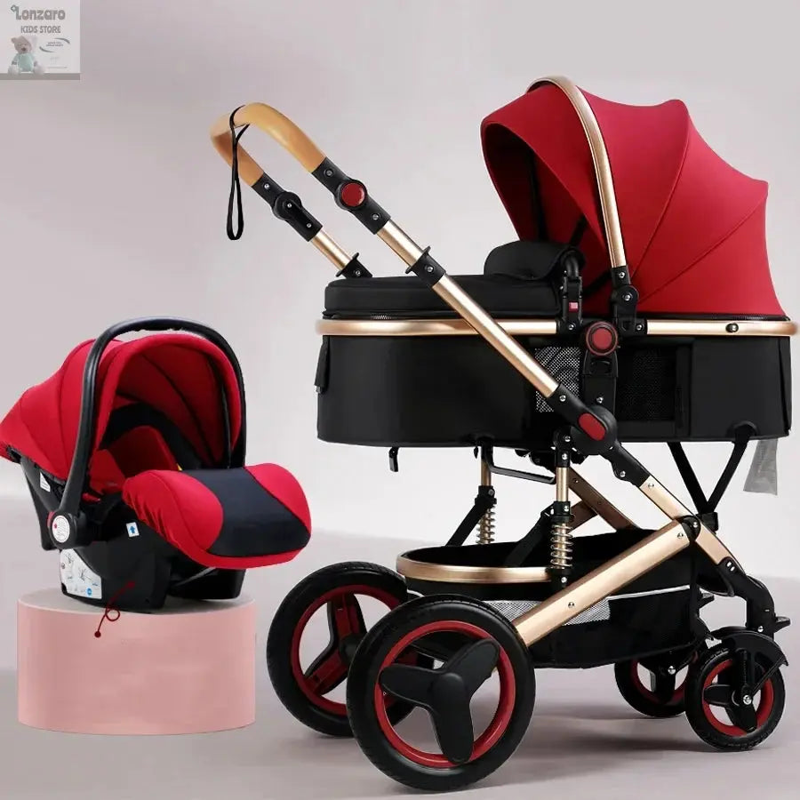 3-in-1 Kinderwagen met Hoge Rugleuning Lonzaro Kids