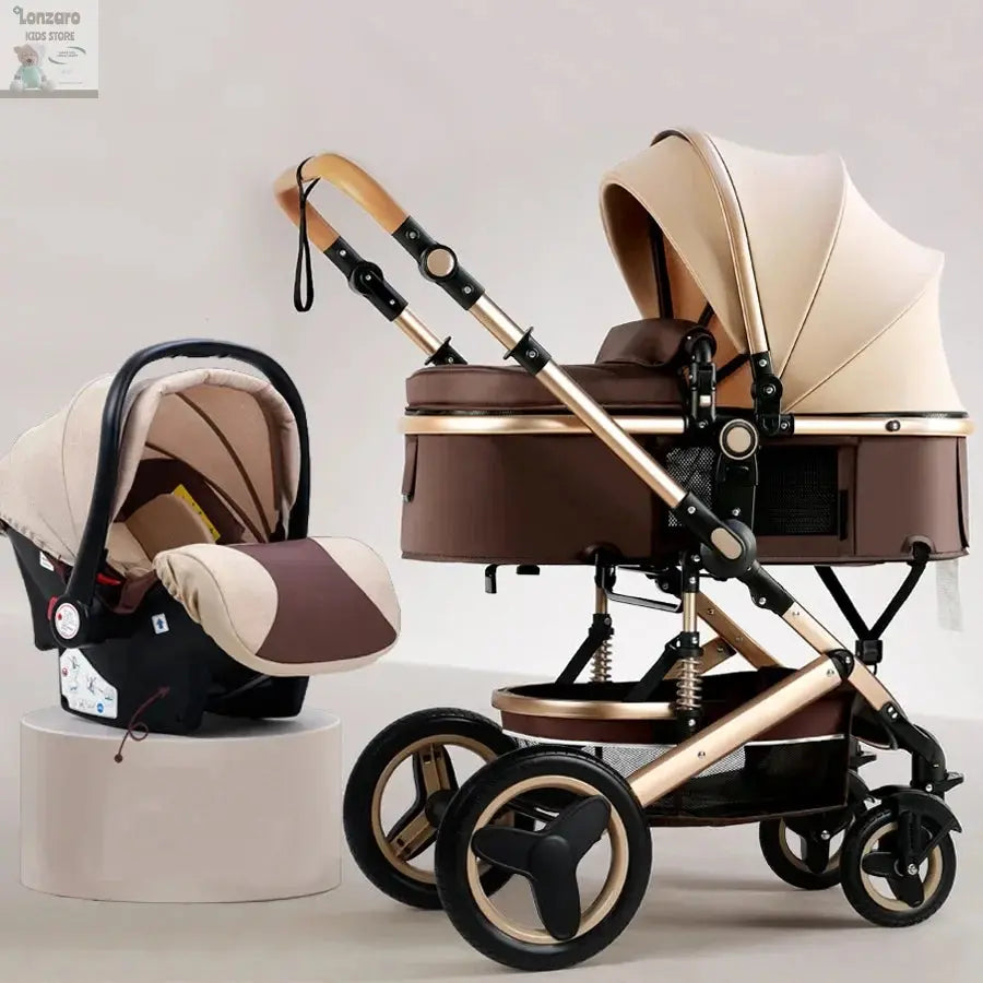 3-in-1 Kinderwagen met Hoge Rugleuning Lonzaro Kids
