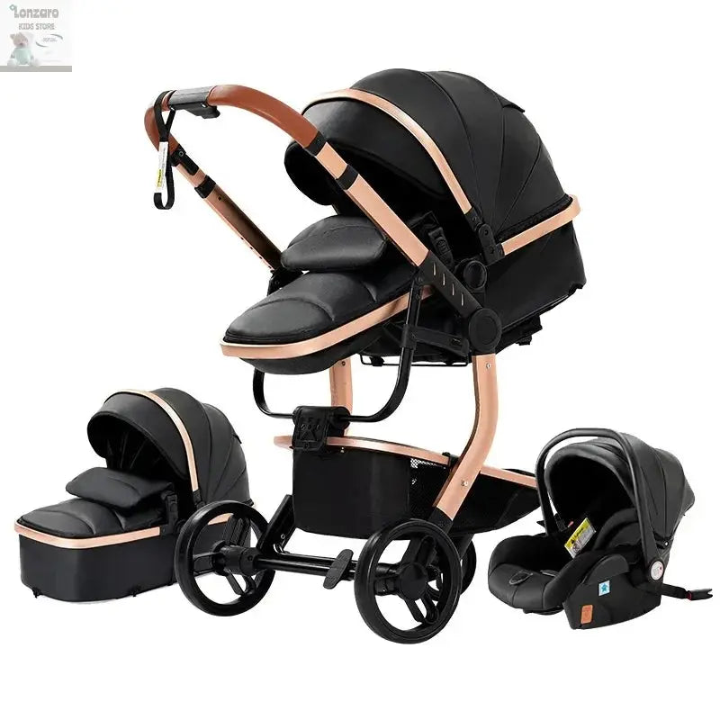 3 in 1 Stroller 3 in 1 Newborn Stroller Mom Shop Cart Baby Car Luxury High Landscape Fashion Lightweight Portable Travel Trolley Lonzaro Kids