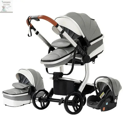 3 in 1 Stroller 3 in 1 Newborn Stroller Mom Shop Cart Baby Car Luxury High Landscape Fashion Lightweight Portable Travel Trolley Lonzaro Kids