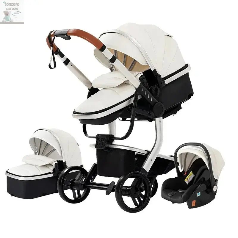 3 in 1 Stroller 3 in 1 Newborn Stroller Mom Shop Cart Baby Car Luxury High Landscape Fashion Lightweight Portable Travel Trolley Lonzaro Kids
