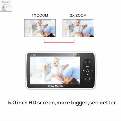 5 inch video Babyfoon met Camera en Audio - Lonzaro Kids