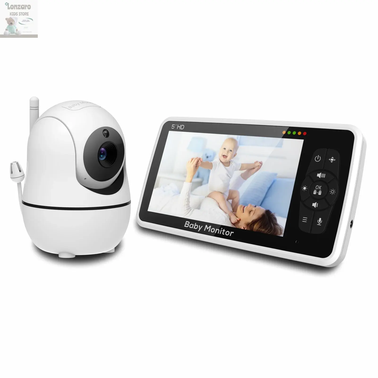 5 inch video Babyfoon met Camera en Audio - Lonzaro Kids
