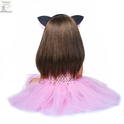55cm NPK bebe doll reborn toddler girl pink princess baty toy very soft full body silicone girl doll Lonzaro Kids