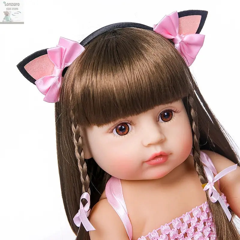 55cm NPK bebe doll reborn toddler girl pink princess baty toy very soft full body silicone girl doll Lonzaro Kids