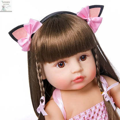55cm NPK bebe doll reborn toddler girl pink princess baty toy very soft full body silicone girl doll Lonzaro Kids
