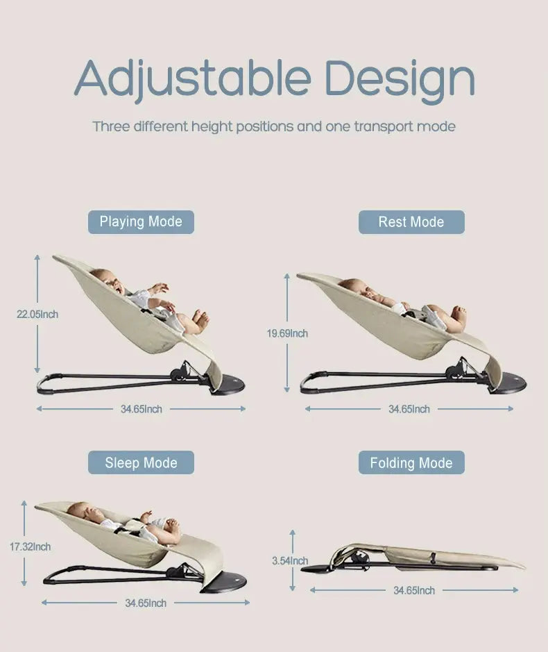 Baby Rocking Chair with Toys Foldable Swing Chair for Babies & Toddlers Three-speed Height Adjustment Baby Comfort Chair Lonzaro Kids