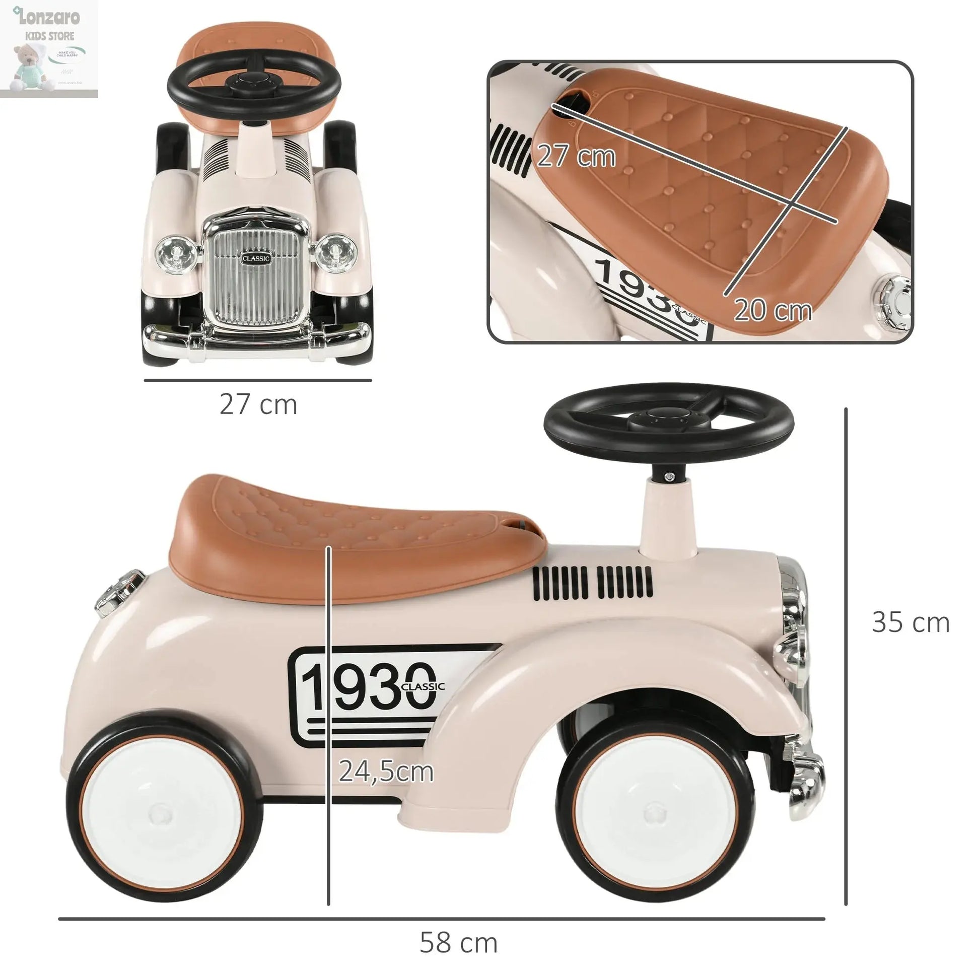 AIYAPLAY 12-36 Months Baby Runway With Horn 58x27x35 cm Lonzaro Kids