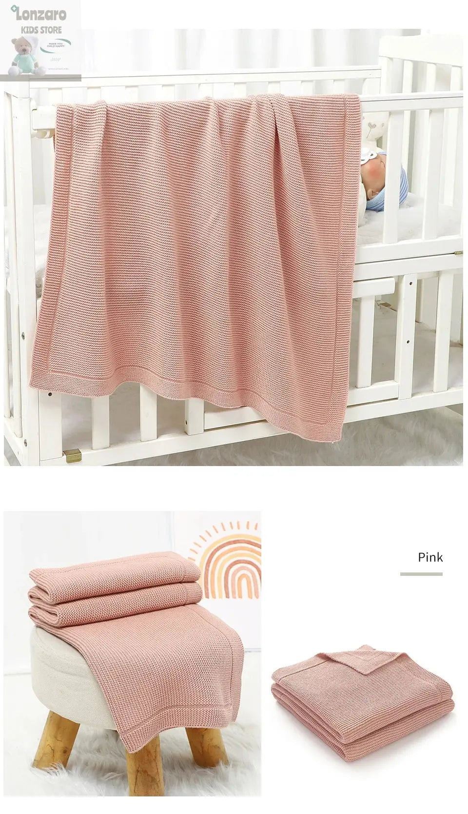 All Seasons Baby Blankets Multifunction Cotton Newborn Boy Girl Solid Stroller Nursery Swaddle Wrap Plaid 100*80cm Throwing Mats Lonzaro Kids