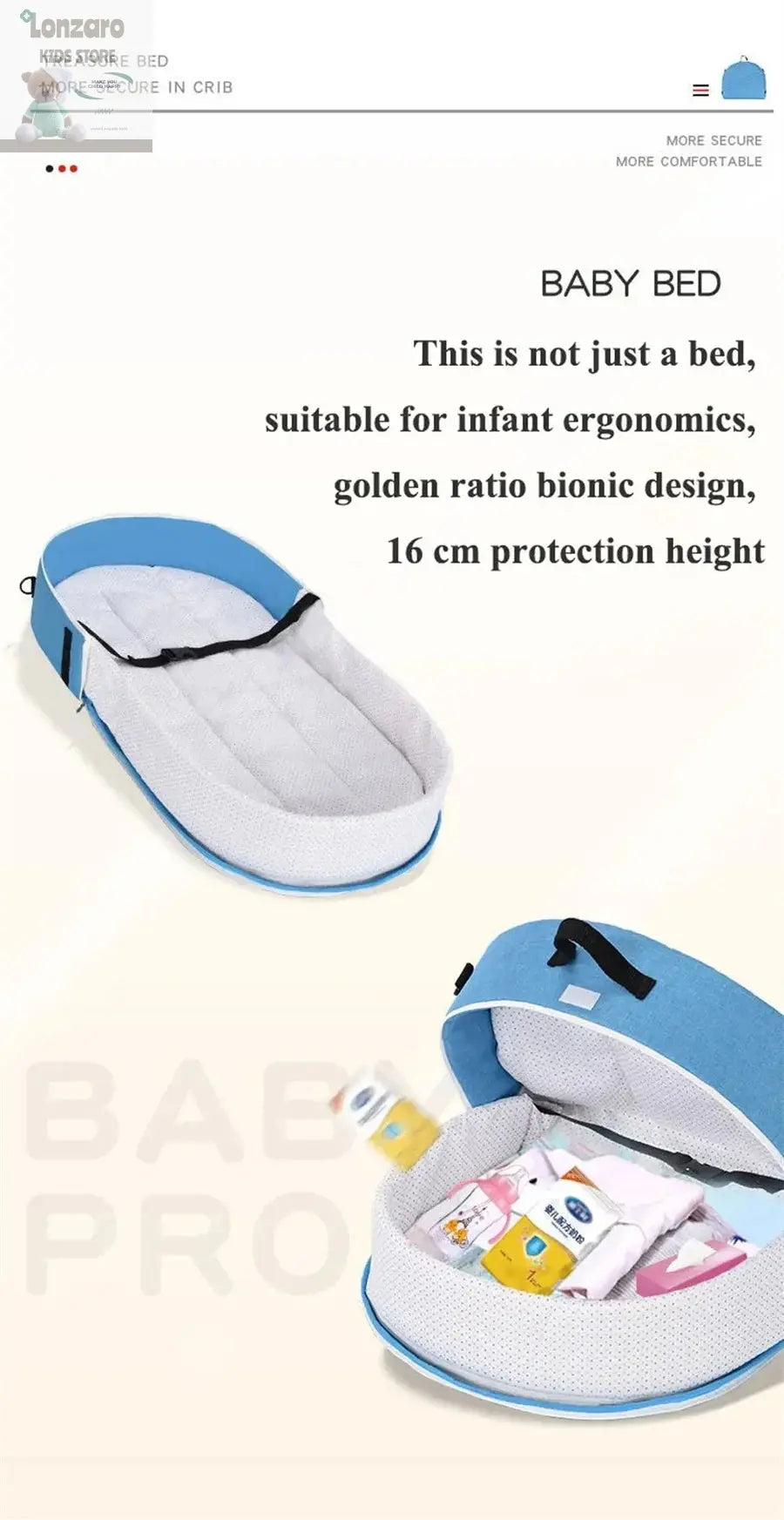 Draagbaar Baby Bed Veiligheid en Comfort - Lonzaro Kids