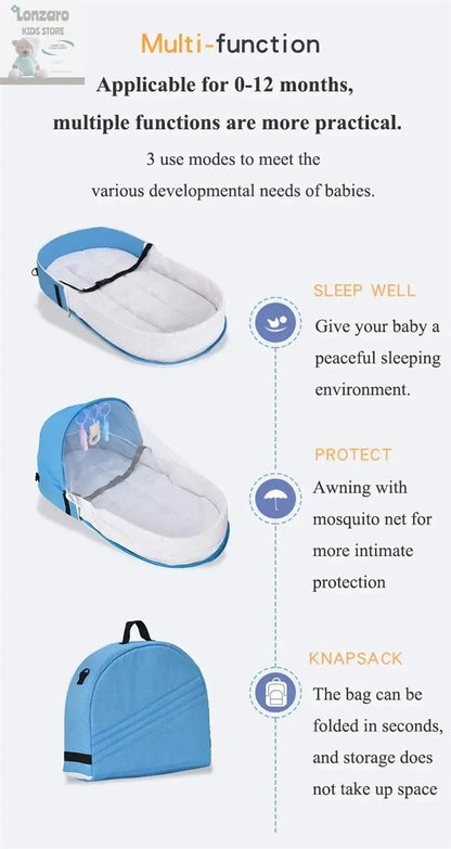 Draagbaar Baby Bed Veiligheid en Comfort - Lonzaro Kids