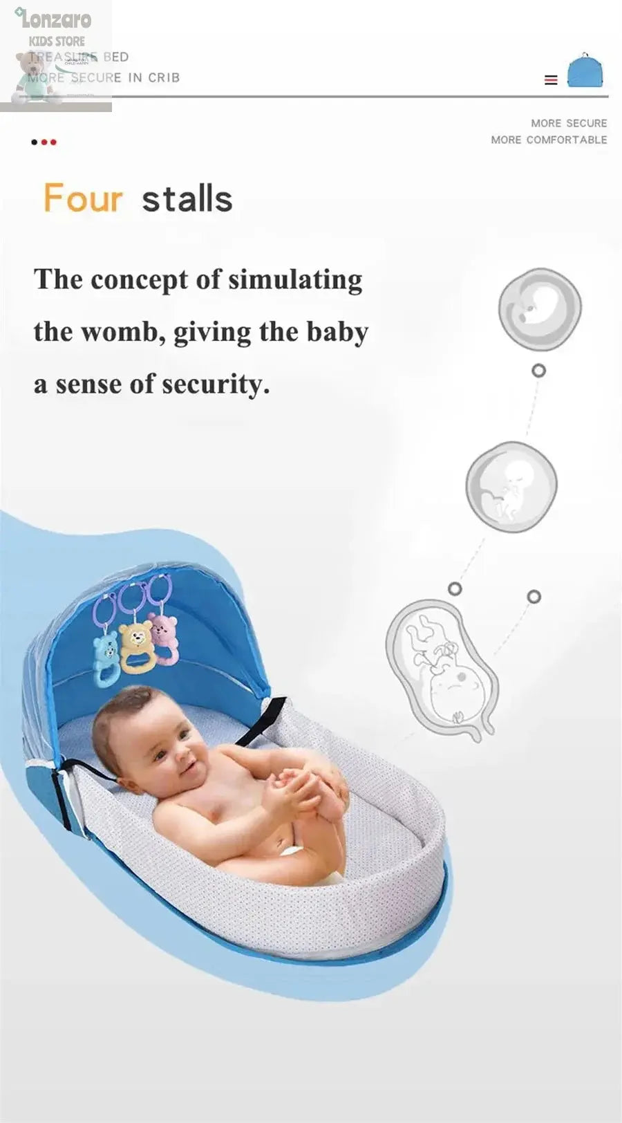 Draagbaar Baby Bed Veiligheid en Comfort - Lonzaro Kids