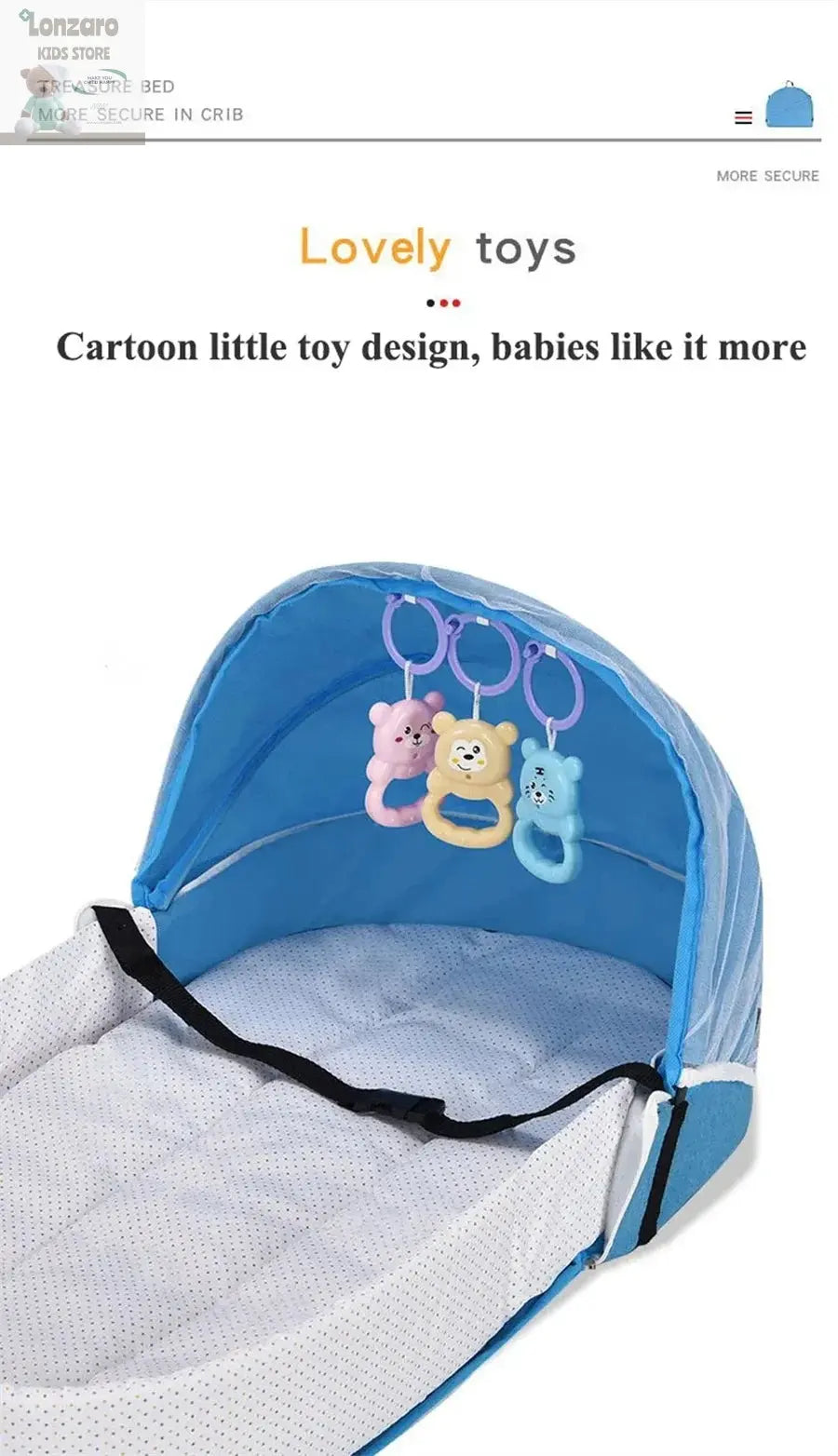 Draagbaar Baby Bed Veiligheid en Comfort - Lonzaro Kids