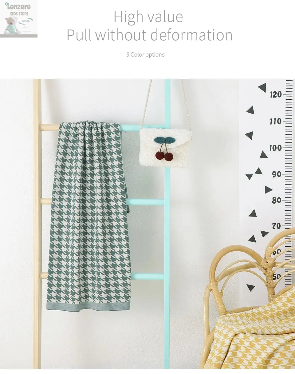 Baby Blankets Newborn Cotton Swaddle Wrap Plaid for Infant Kids Boys Girls Ultra-Soft Reversible Knitted Toddler Receiving Mats Lonzaro Kids