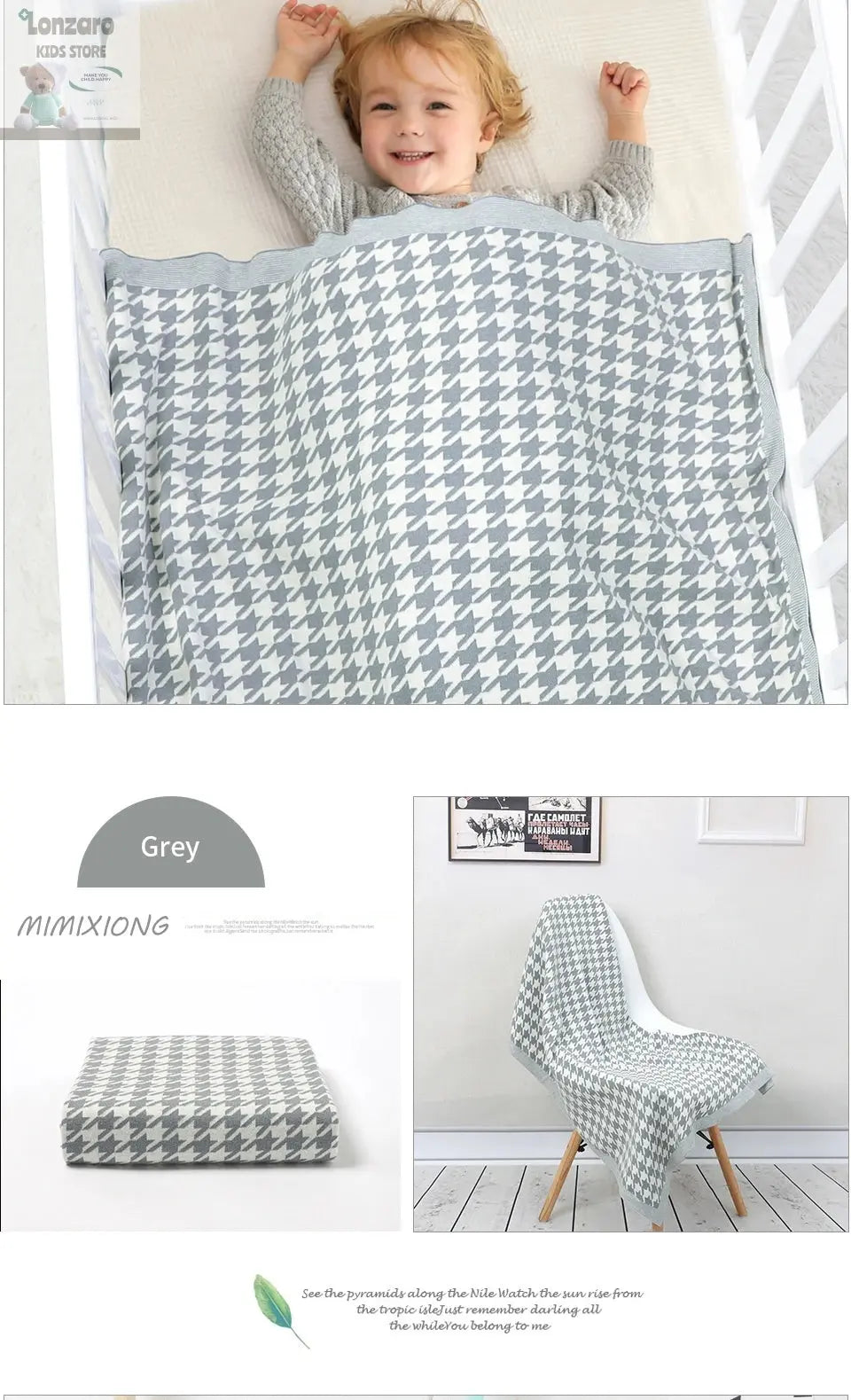 Baby Blankets Newborn Cotton Swaddle Wrap Plaid for Infant Kids Boys Girls Ultra-Soft Reversible Knitted Toddler Receiving Mats Lonzaro Kids