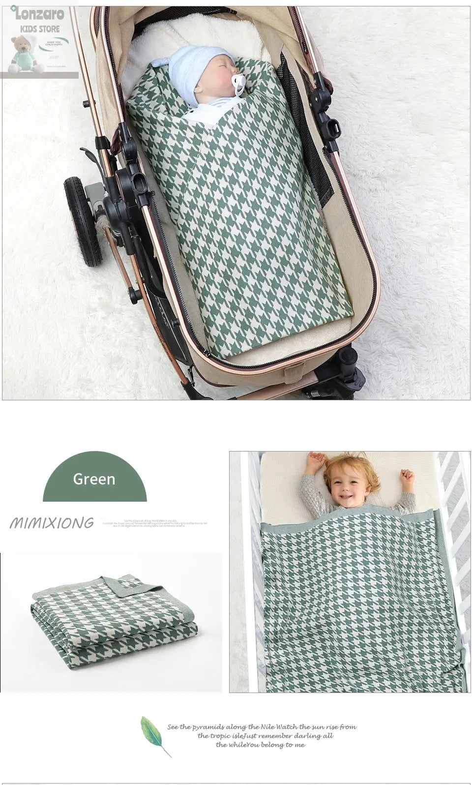 Baby Blankets Newborn Cotton Swaddle Wrap Plaid for Infant Kids Boys Girls Ultra-Soft Reversible Knitted Toddler Receiving Mats Lonzaro Kids