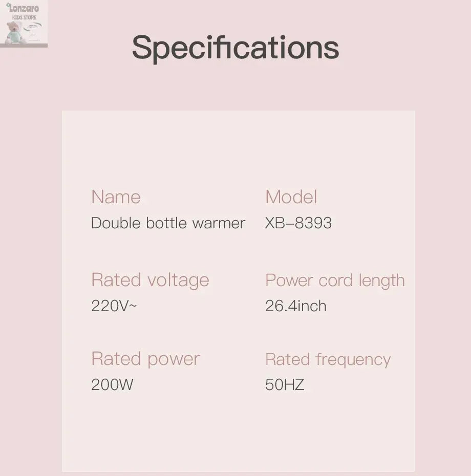 Elektrische Flessenopwarmer - Lonzaro Kids