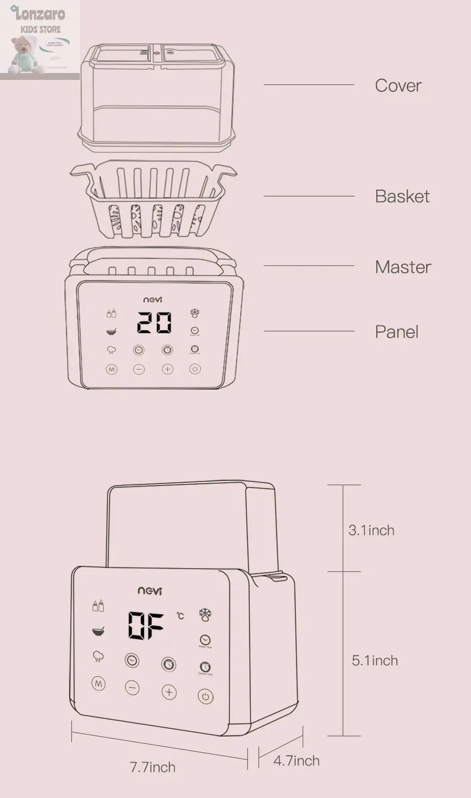 Elektrische Flessenopwarmer - Lonzaro Kids