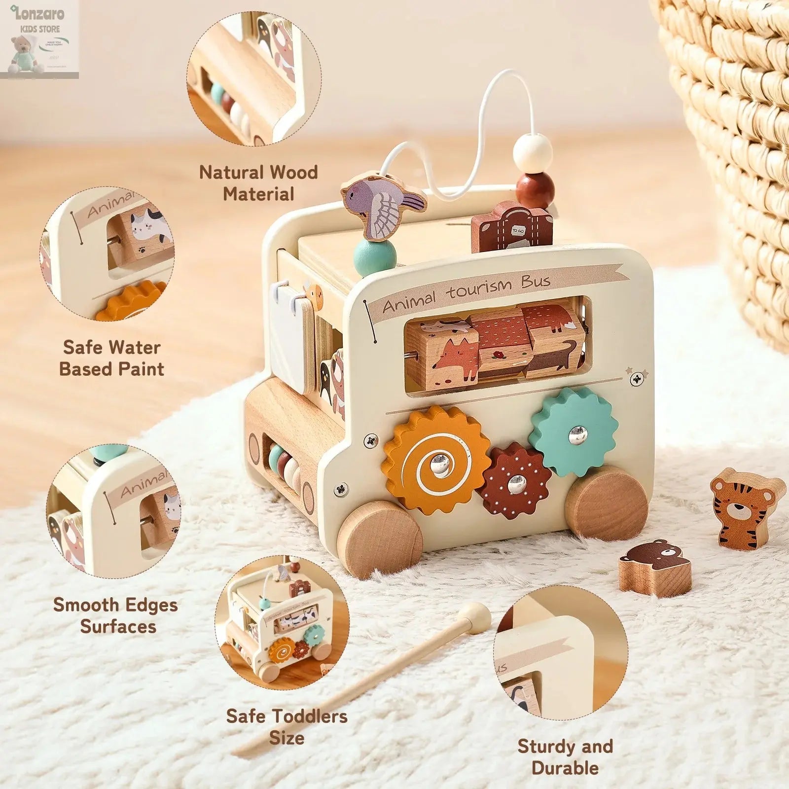 Baby Houten Montessori Auto 0-12 M Lonzaro Kids