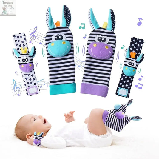 Baby Infant Wrist Rattle Socks Toys 0-12 Month Girl Boy Learning Toy Early Educational Development Cute Toddlers Sensory Gifts Lonzaro Kids