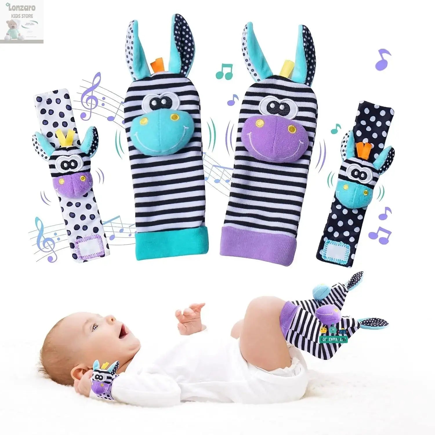 Baby Infant Wrist Rattle Socks Toys 0-12 Month Girl Boy Learning Toy Early Educational Development Cute Toddlers Sensory Gifts Lonzaro Kids