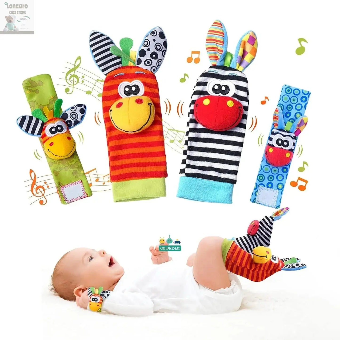 Baby Infant Wrist Rattle Socks Toys 0-12 Month Girl Boy Learning Toy Early Educational Development Cute Toddlers Sensory Gifts Lonzaro Kids