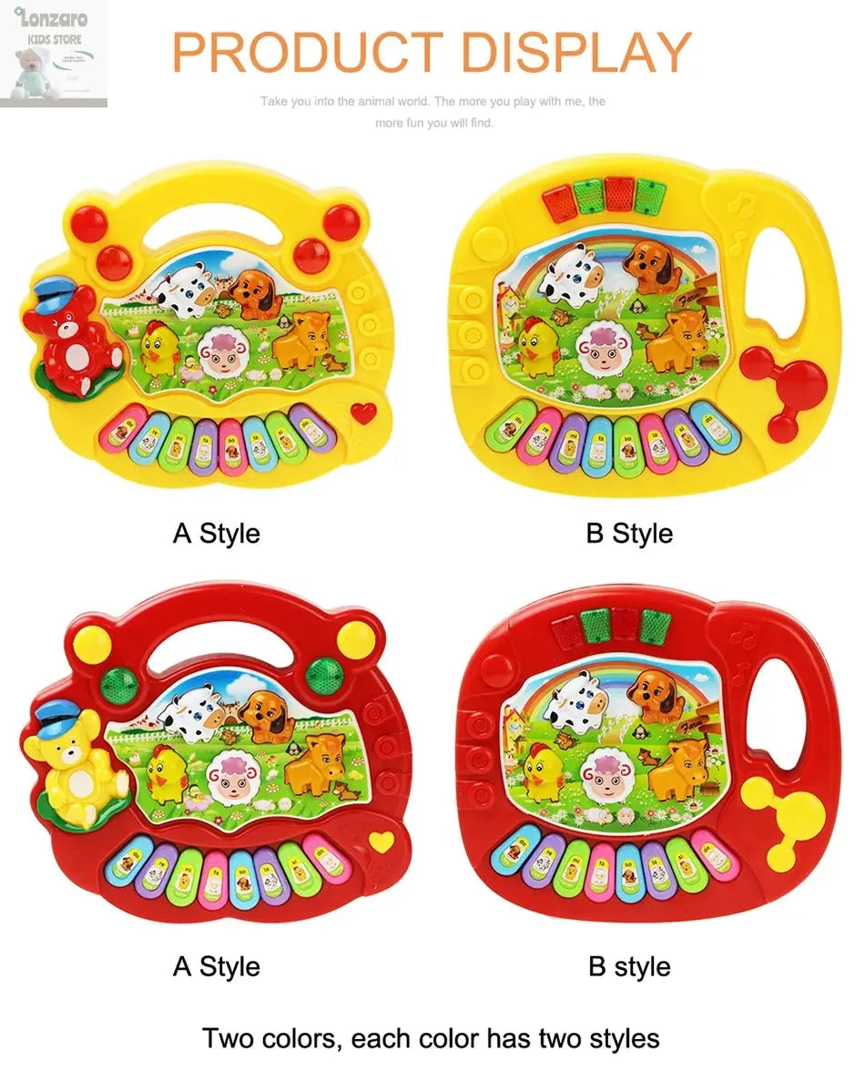Baby Musical Toy with Animal Sound Kids Piano Keyboard Electric Flashing Music Instrument Early Educational Toys for Children Lonzaro Kids