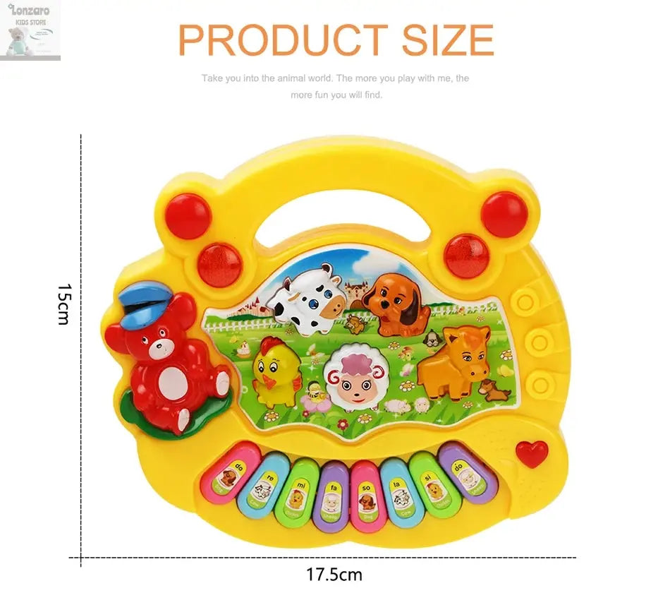Baby Musical Toy with Animal Sound Kids Piano Keyboard Electric Flashing Music Instrument Early Educational Toys for Children Lonzaro Kids