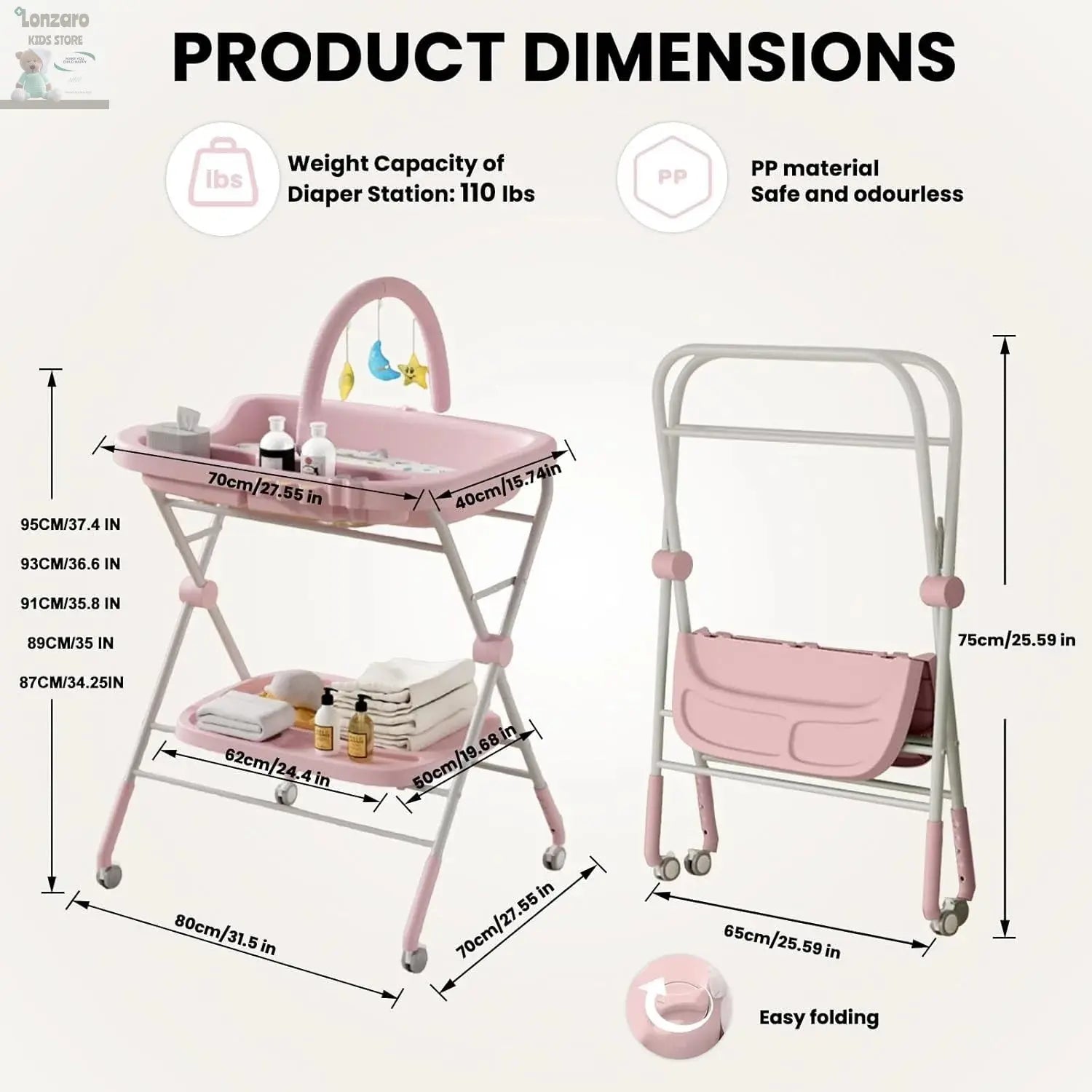 Opvouwbaar  Baby Luier Verschoontafel - Lonzaro Kids