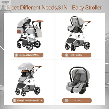 Kinderwagen 3 in 1  Multifunctioneel - Lonzaro Kids
