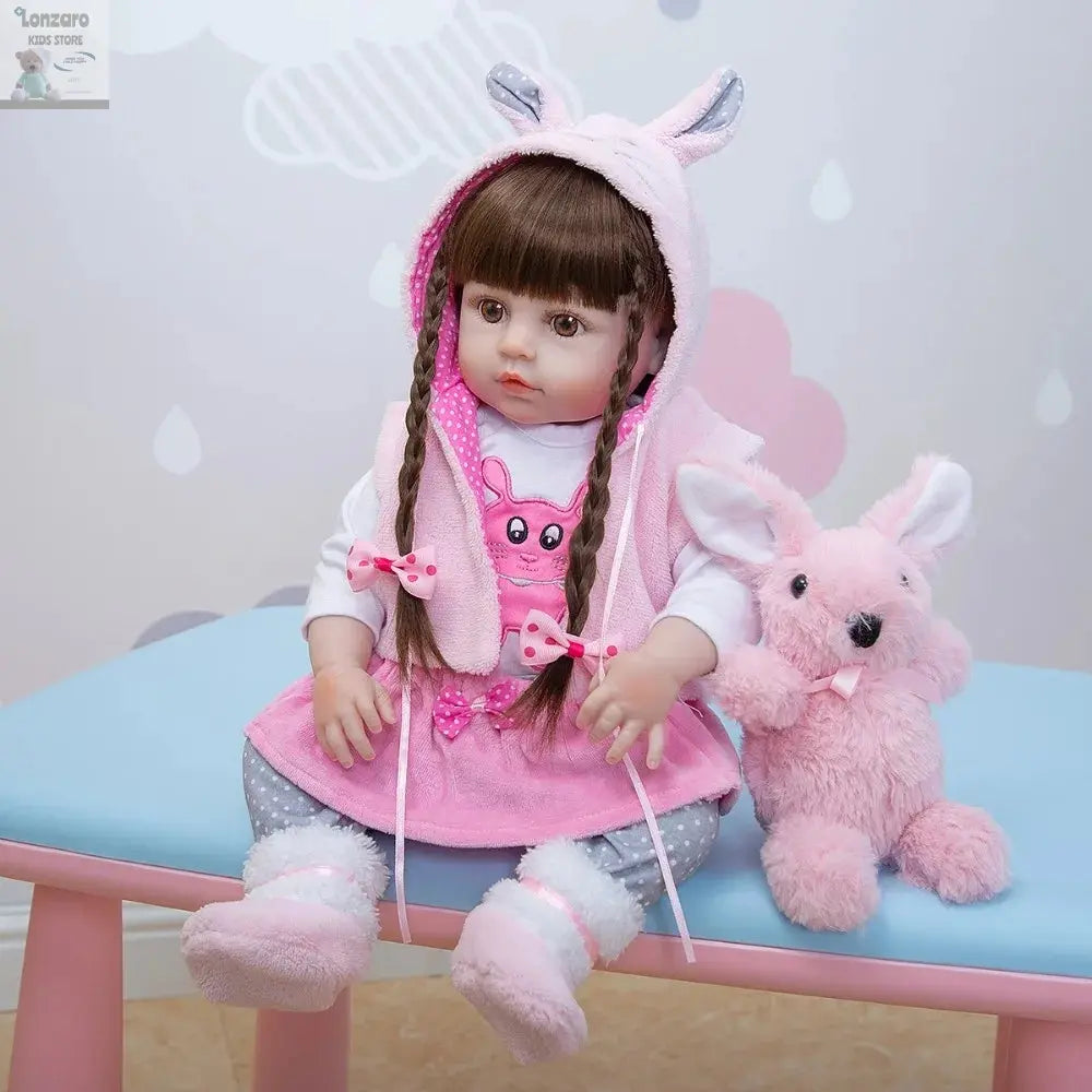 Bebes Reborn silicone Full Body 48 CM Realistic Princess Doll Baby Toys For Girl Children's Day Birthday Gifts Lonzaro Kids