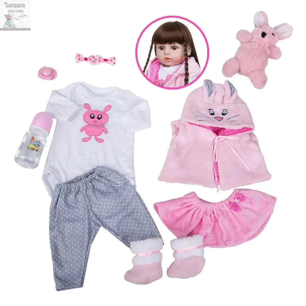 Bebes Reborn silicone Full Body 48 CM Realistic Princess Doll Baby Toys For Girl Children's Day Birthday Gifts Lonzaro Kids