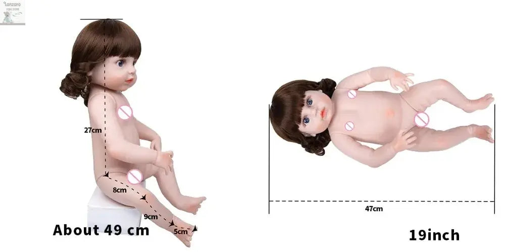 Bebes Reborn silicone Full Body 48 CM Realistic Princess Doll Baby Toys For Girl Children's Day Birthday Gifts Lonzaro Kids