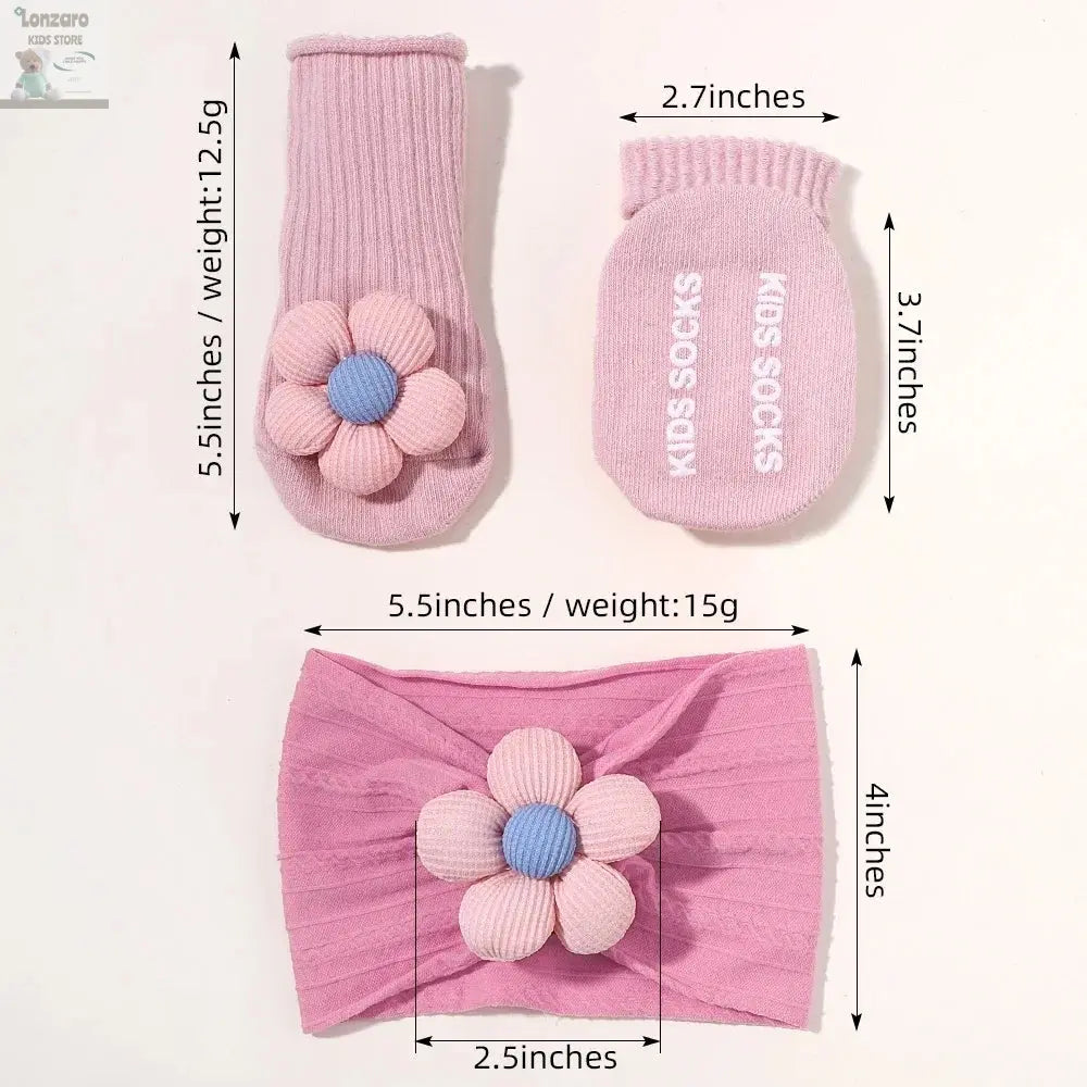 Bloemige Babyset: Hoofdband & Sokken - Lonzaro Kids