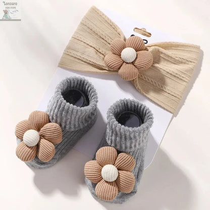 Bloemige Babyset: Hoofdband & Sokken - Lonzaro Kids