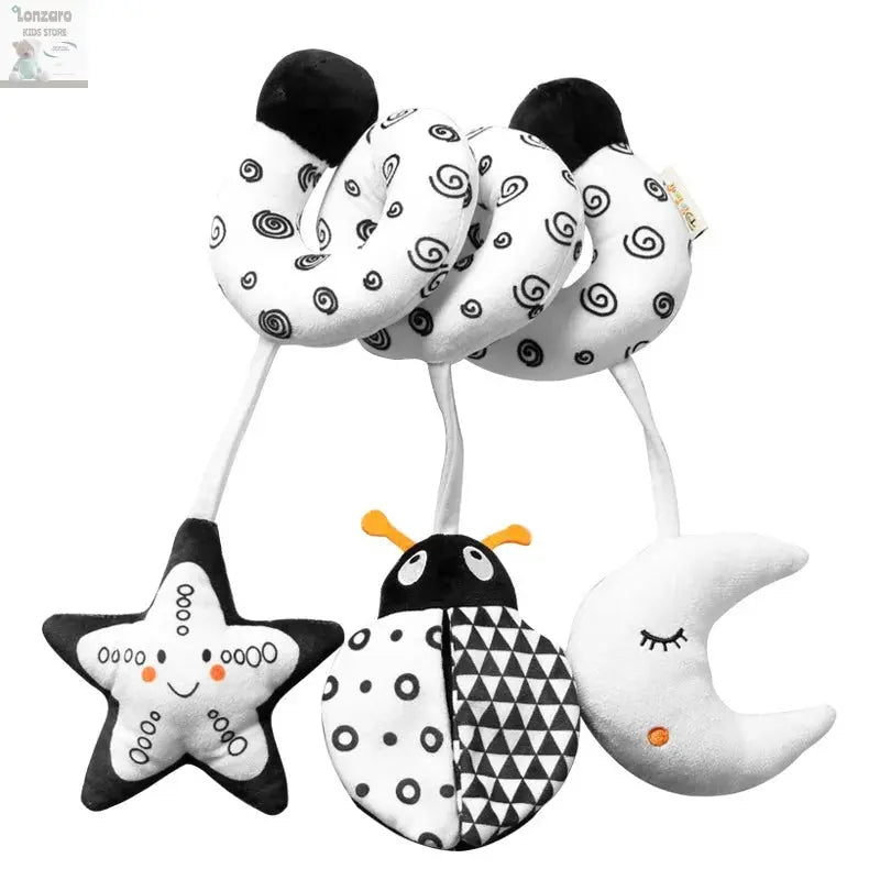 Car Seat Toys for Babies Rattle Mirror Crinkle Squeaky Carseat Stroller Toys 0-6 Months Developmental Newborn Baby Girl Gifts Lonzaro Kids