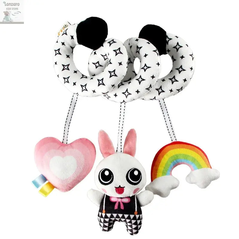 Car Seat Toys for Babies Rattle Mirror Crinkle Squeaky Carseat Stroller Toys 0-6 Months Developmental Newborn Baby Girl Gifts Lonzaro Kids