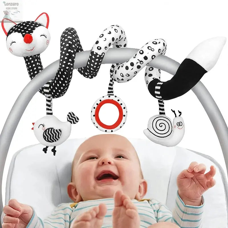 Car Seat Toys for Babies Rattle Mirror Crinkle Squeaky Carseat Stroller Toys 0-6 Months Developmental Newborn Baby Girl Gifts Lonzaro Kids