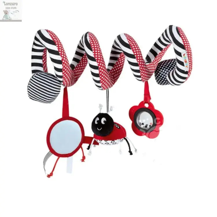 Car Seat Toys for Babies Rattle Mirror Crinkle Squeaky Carseat Stroller Toys 0-6 Months Developmental Newborn Baby Girl Gifts Lonzaro Kids