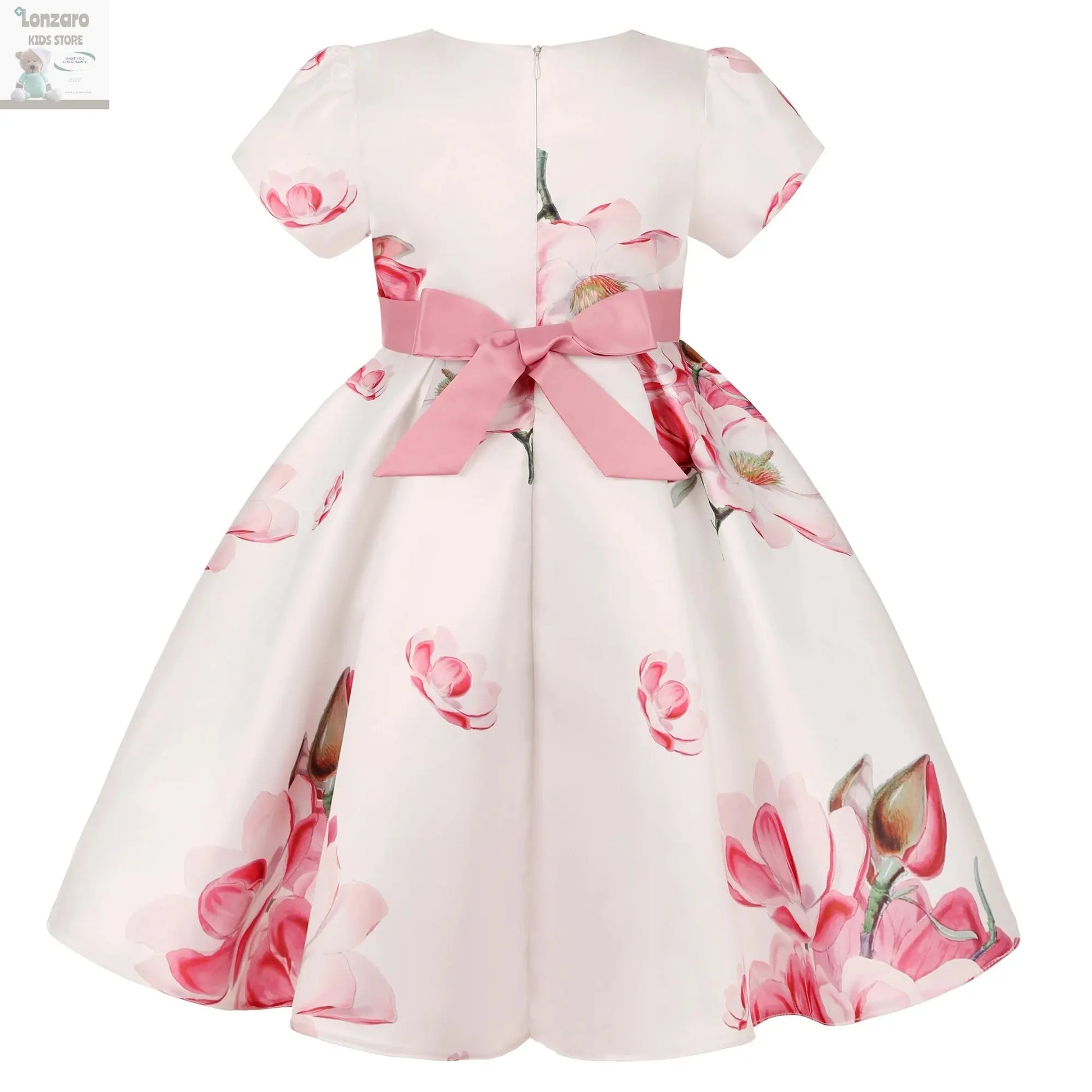 Child Princess Dress dress Bow print dress flower Baby Day pompadour dress host catwalk evening gown Lonzaro Kids