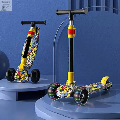 Children Scooter Adjustable Children Kick Scooter Foldable Boys And Girls Aged 2-12 Years Old Outdoor Cycling Scooter For Lonzaro Kids