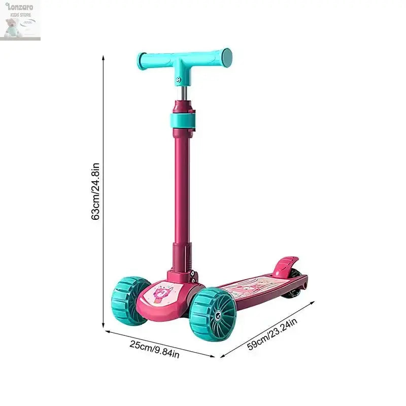 Children Scooter Adjustable Children Kick Scooter Foldable Boys And Girls Aged 2-12 Years Old Outdoor Cycling Scooter For Lonzaro Kids