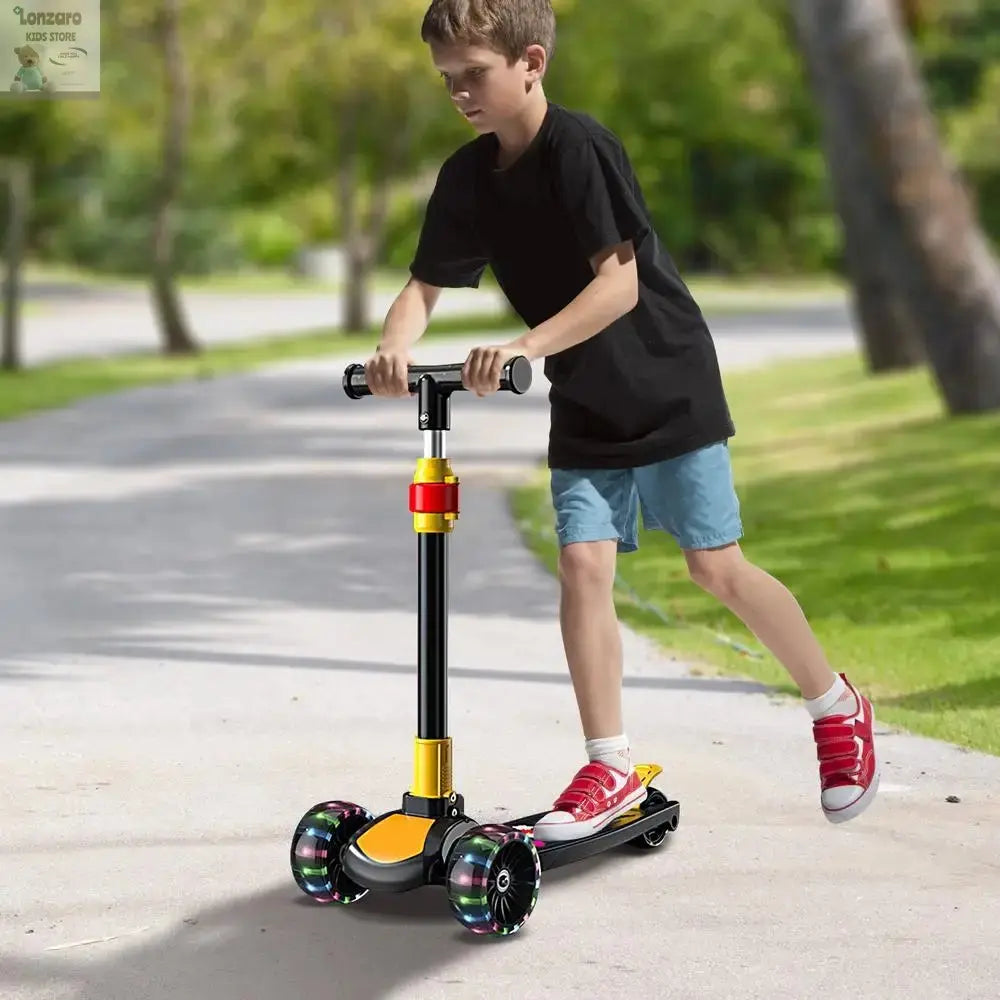 Children Scooter Adjustable Children Kick Scooter Foldable Boys And Girls Aged 2-12 Years Old Outdoor Cycling Scooter For Lonzaro Kids