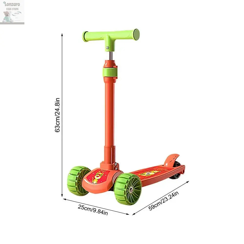 Children Scooter Adjustable Children Kick Scooter Foldable Boys And Girls Aged 2-12 Years Old Outdoor Cycling Scooter For Lonzaro Kids