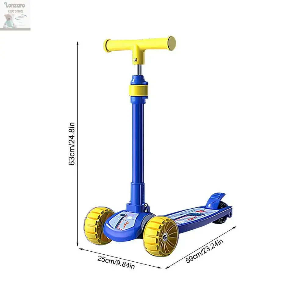 Children Scooter Adjustable Children Kick Scooter Foldable Boys And Girls Aged 2-12 Years Old Outdoor Cycling Scooter For Lonzaro Kids