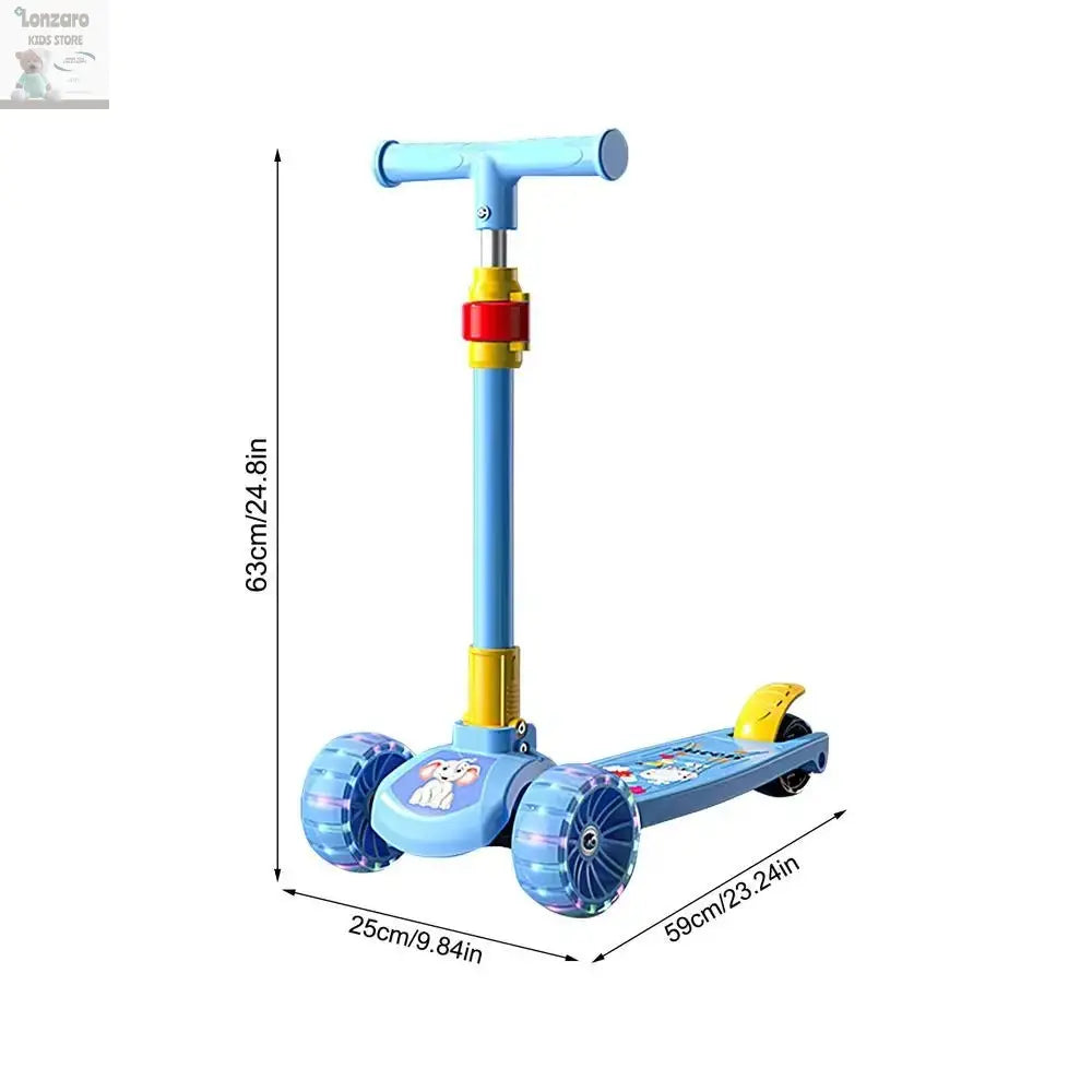 Children Scooter Adjustable Children Kick Scooter Foldable Boys And Girls Aged 2-12 Years Old Outdoor Cycling Scooter For Lonzaro Kids