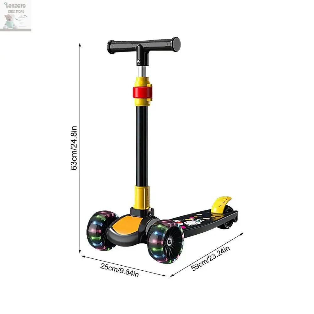 Children Scooter Adjustable Children Kick Scooter Foldable Boys And Girls Aged 2-12 Years Old Outdoor Cycling Scooter For Lonzaro Kids
