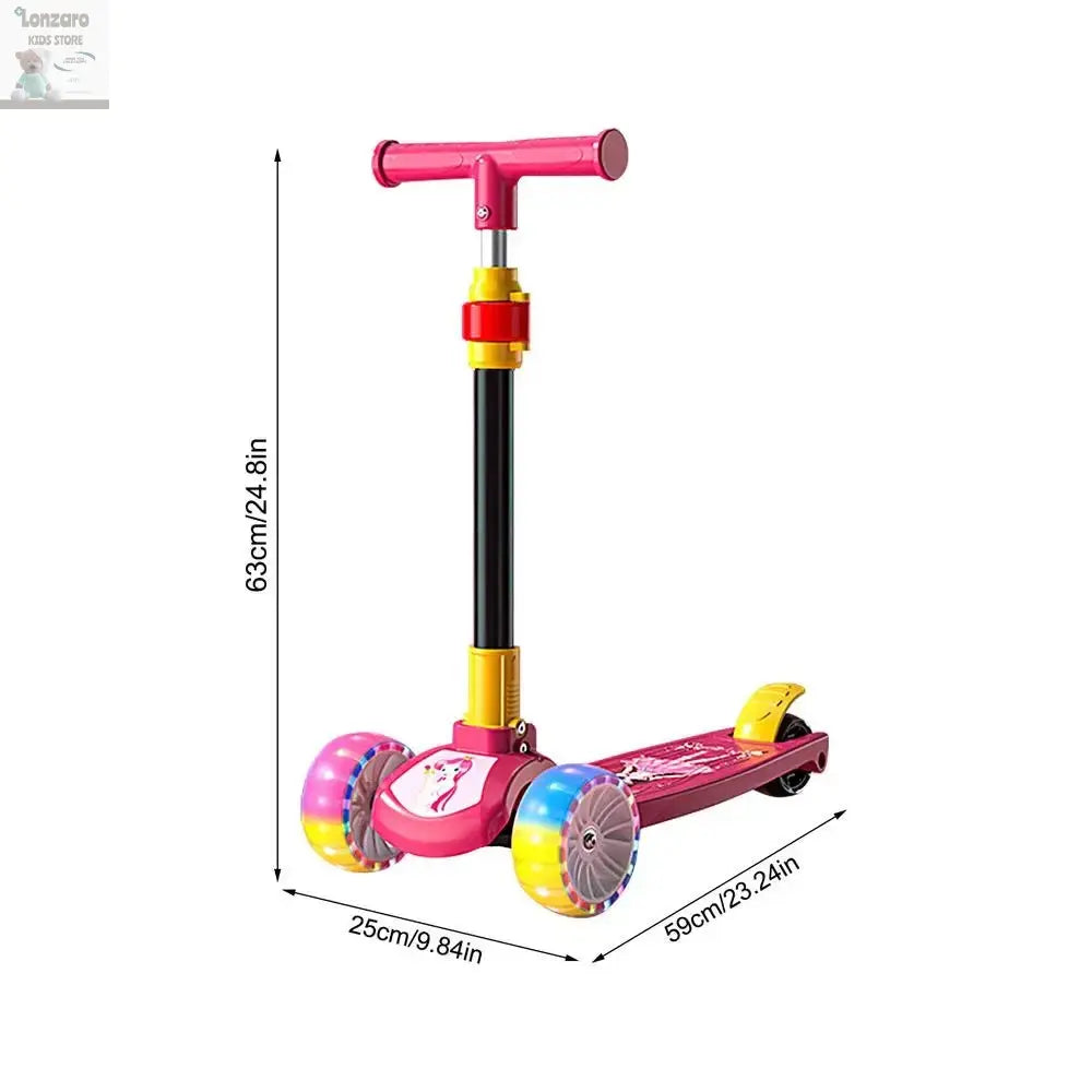 Children Scooter Adjustable Children Kick Scooter Foldable Boys And Girls Aged 2-12 Years Old Outdoor Cycling Scooter For Lonzaro Kids