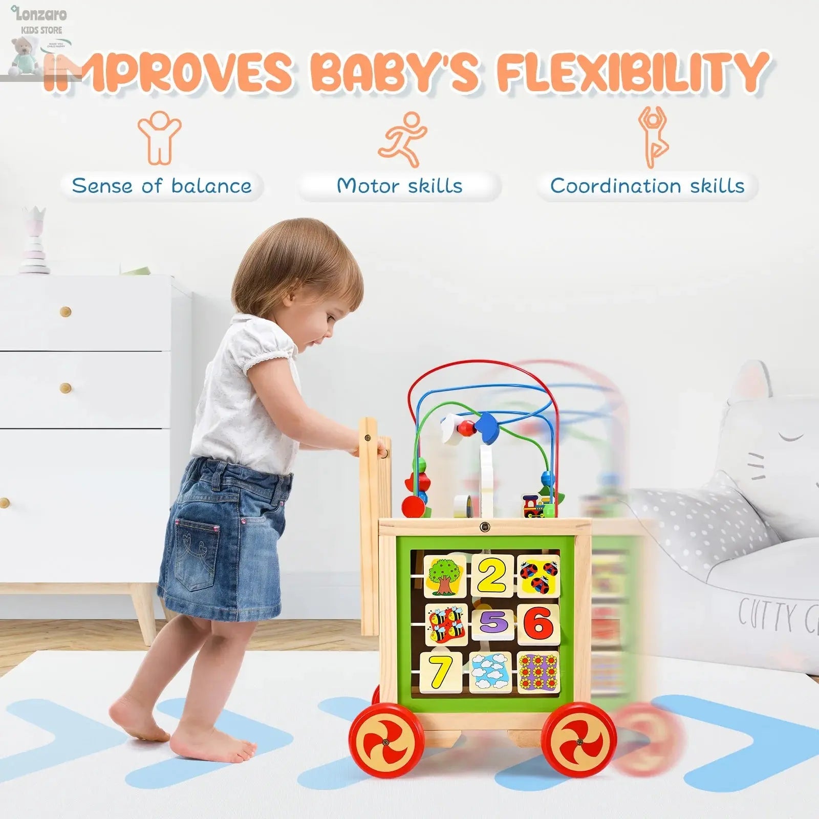 Loopwagen Baby Veiligheid en Stabiliteit - Lonzaro Kids